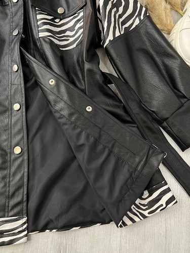 0528- پالتو چرم آستردار زبرا