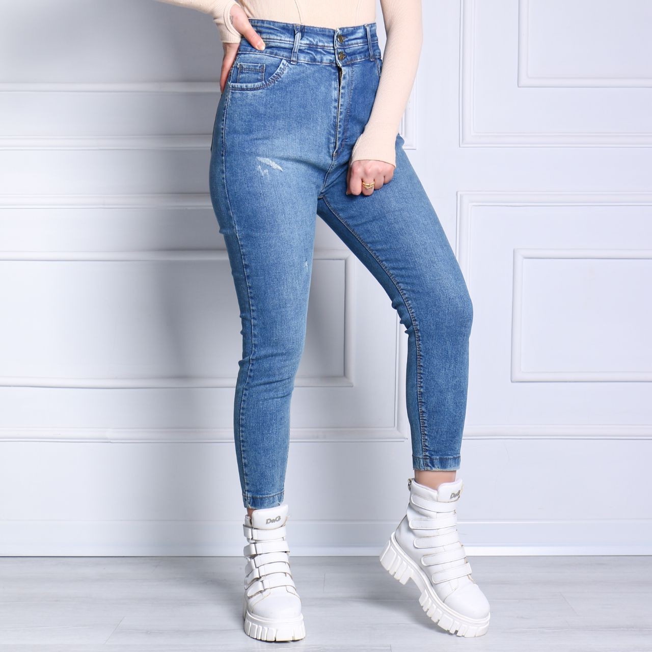 51256- جین اسکینی مودا دو دکمه