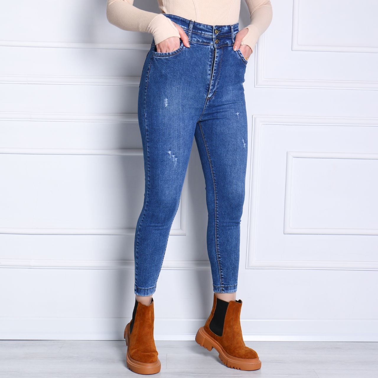 51252- جین اسکینی مودا دو دکمه