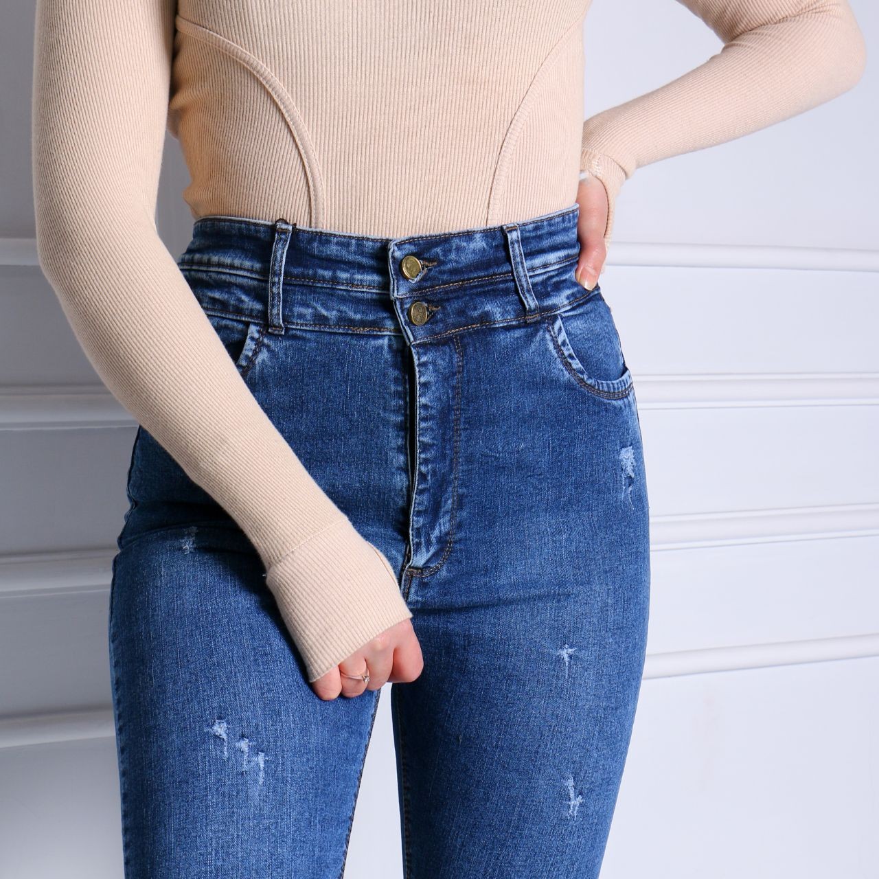 51252- جین اسکینی مودا دو دکمه