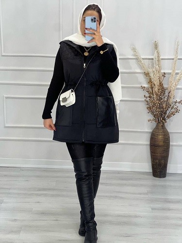 0557- پافر ترکیبی چرم