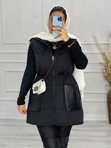 0557- پافر ترکیبی چرم