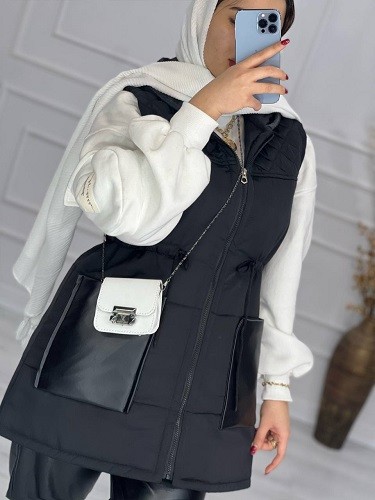 0557- پافر ترکیبی چرم