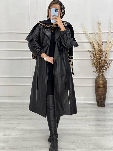 0569- پالتو چرم آستردار هیوا