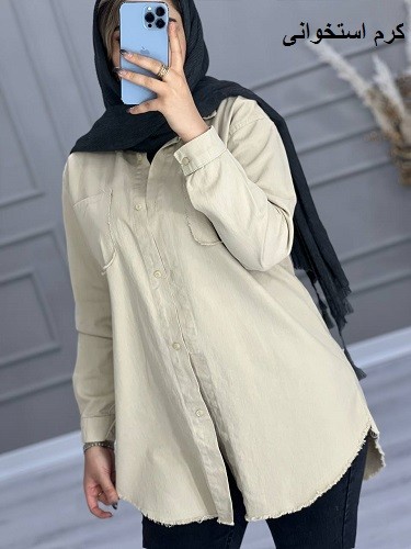 0635_ مانتو شومیزی جین رنگی