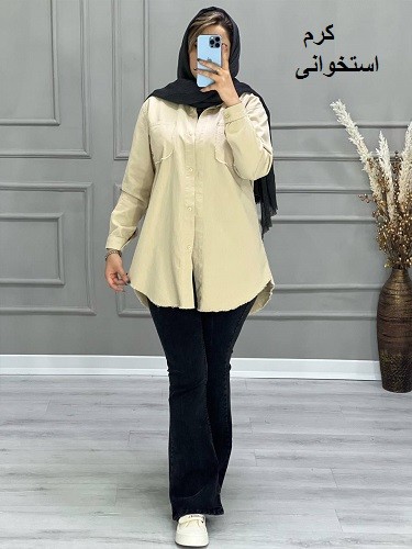 0635_ مانتو شومیزی جین رنگی