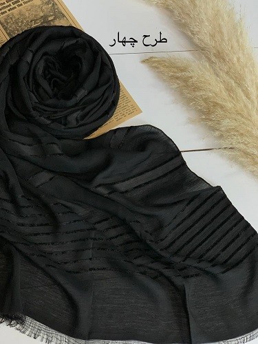 0053_شال مشکی طرح میکس