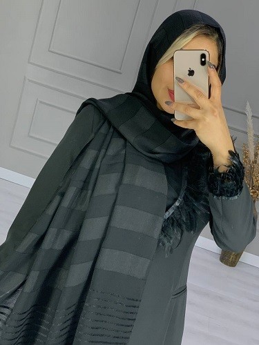 0053_شال مشکی طرح میکس