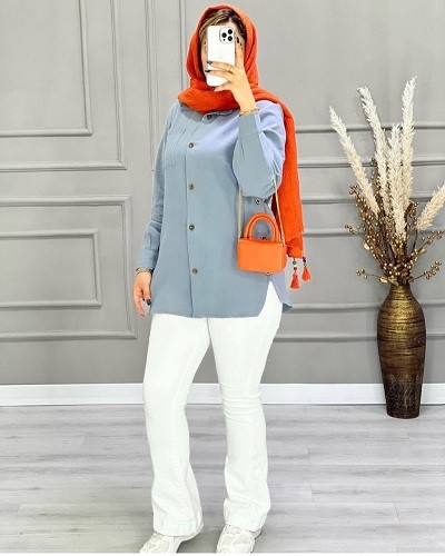 0675- مانتو شومیزی بهارک