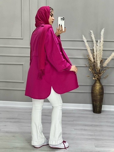 0678- مانتو لینن نیلان