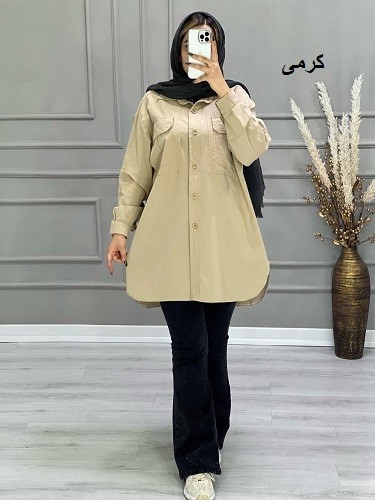 0681- مانتو لینن نیلان