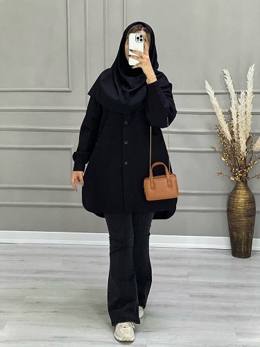 0681- مانتو لینن نیلان