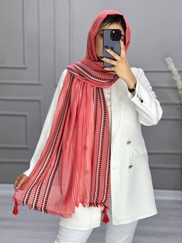 0073_شال لینن هندسی