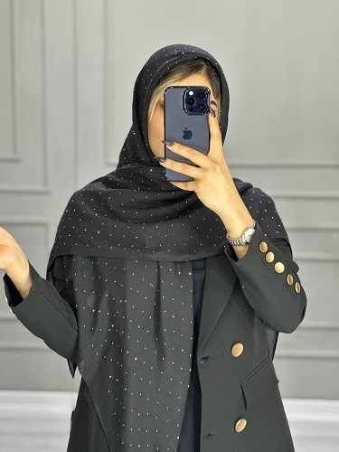 0077_روسری مشکی نگینی