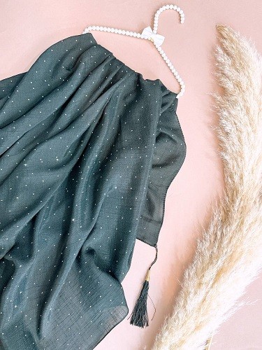 0077_روسری مشکی نگینی