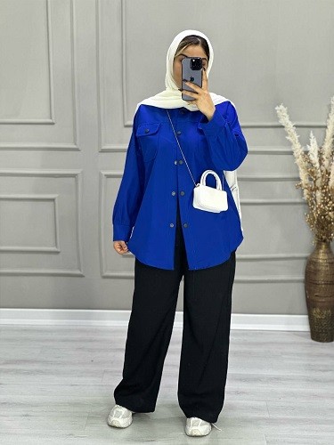 0694-مانتو شومیزی رنگی