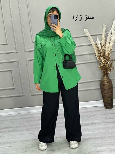 0694-مانتو شومیزی رنگی