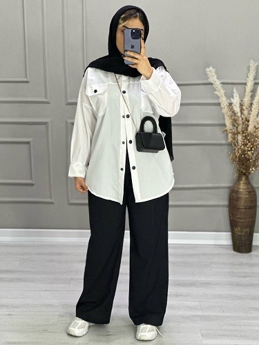 0694-مانتو شومیزی رنگی