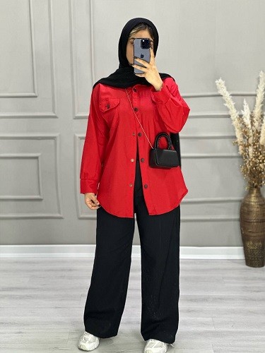 0694-مانتو شومیزی رنگی