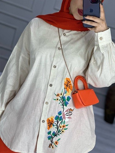 0696-مانتو لینن ترک