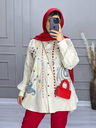 0696-مانتو لینن ترک