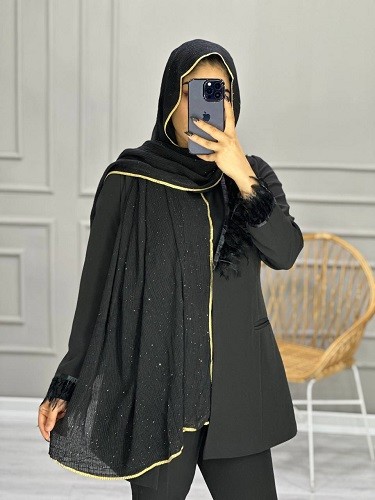 0086_شال مشکی سوفی
