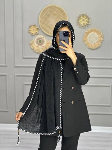 0091_شال مشکی الیزه