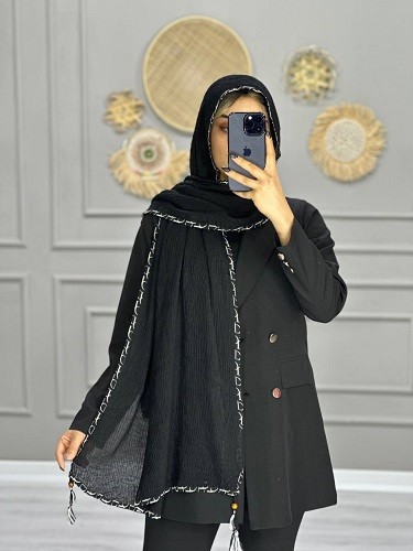 0091_شال مشکی الیزه