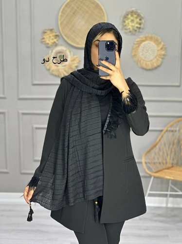 0093_شال مشکی پارلا