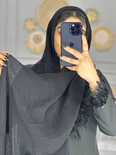 0096_شال مشکی فلورانس پلیسه