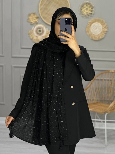 0097_شال مشکی مورچه ای