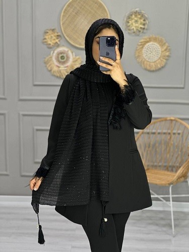0099_شال مشکی ژابیز