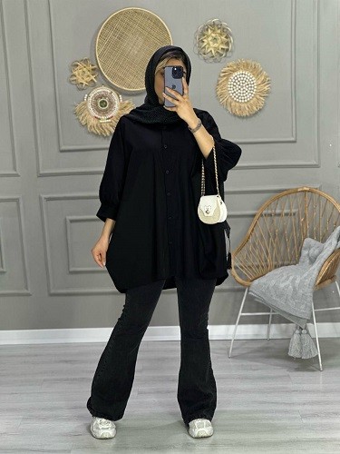 0726- مانتو پیراهنی پانچ