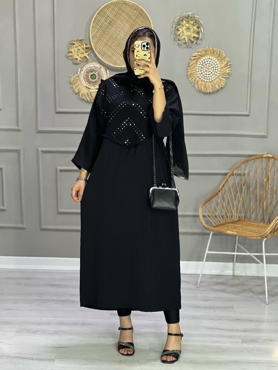 0729_مانتو پیراهنی آینه کاری