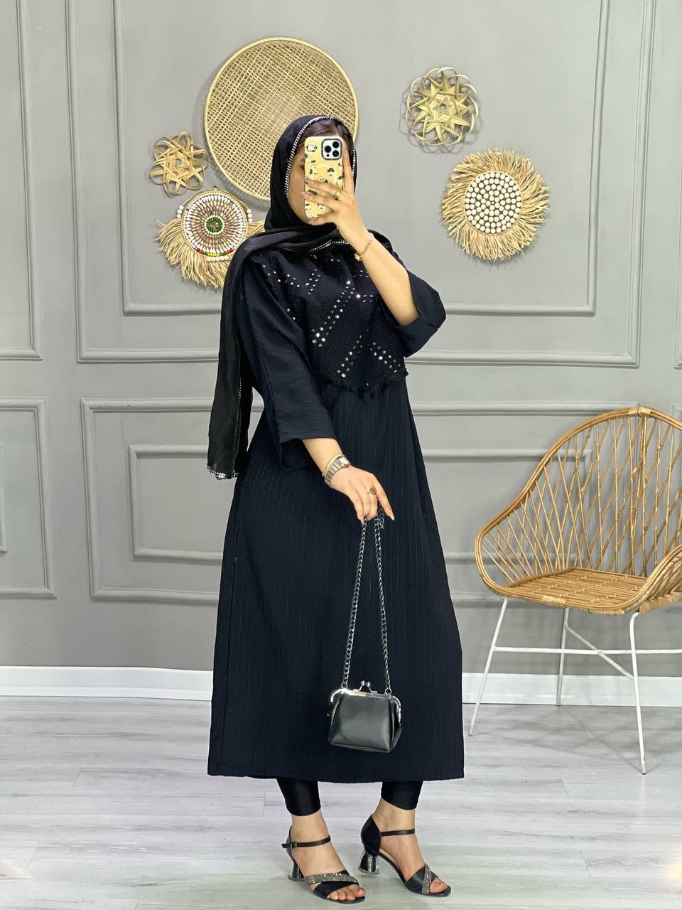 0729_مانتو پیراهنی آینه کاری