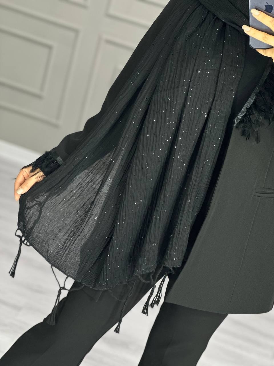 0117_شال مشکی کاترینا