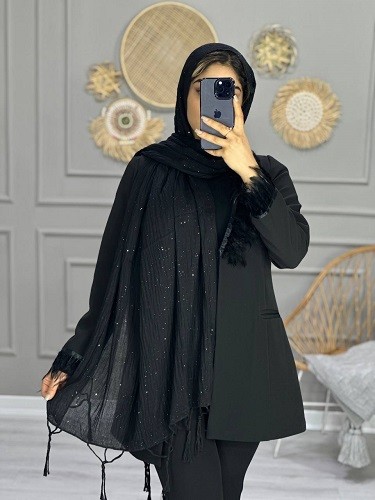 0117_شال مشکی کاترینا
