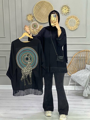 0738_مانتو اسپرت زرافه