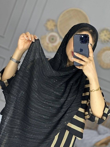 0119_شال مشکی اطلس