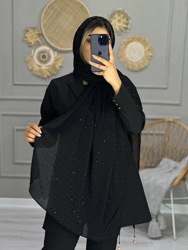 0120_شال مشکی برنزی