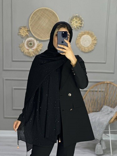 0120_شال مشکی برنزی