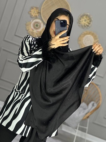 0123_شال مشکی ملورین