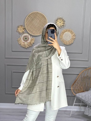 0130_شال لینن راه راه