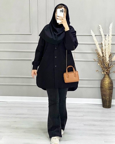 0727- مانتو لینن نیلان