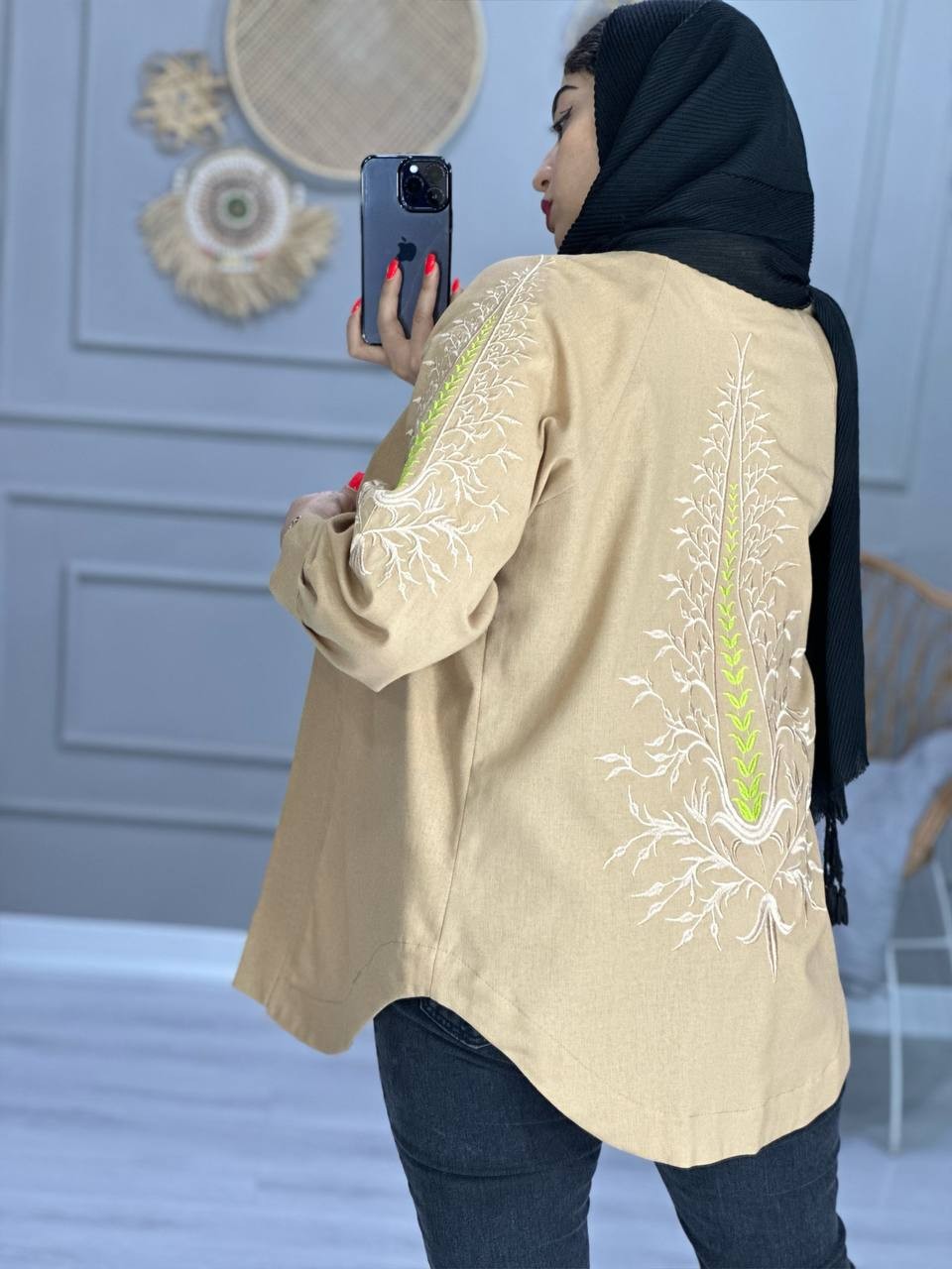 0763_ مانتو لینن نگارین