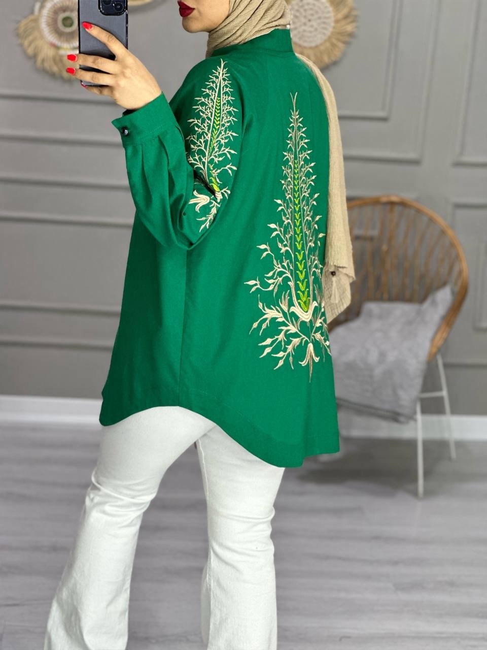 0763_ مانتو لینن نگارین