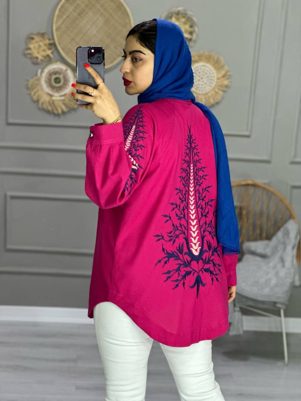 0763_ مانتو لینن نگارین