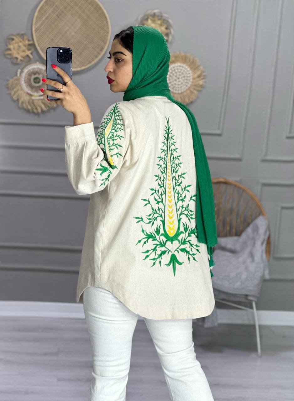 0763_ مانتو لینن نگارین