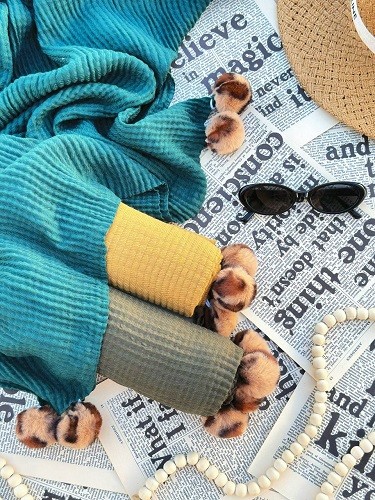 0172_شال منگوله پلنگی