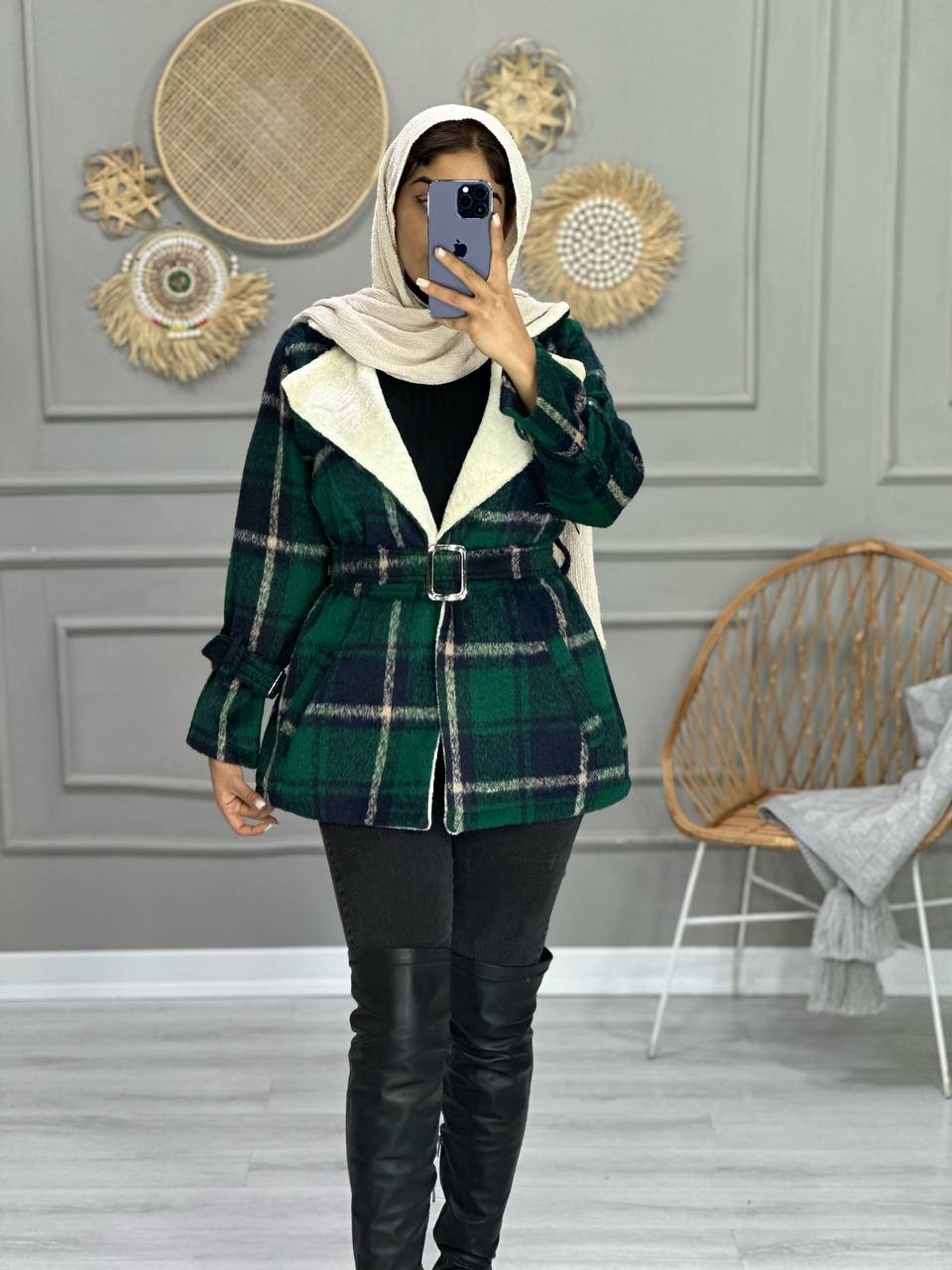 1016- پالتو یقه خز